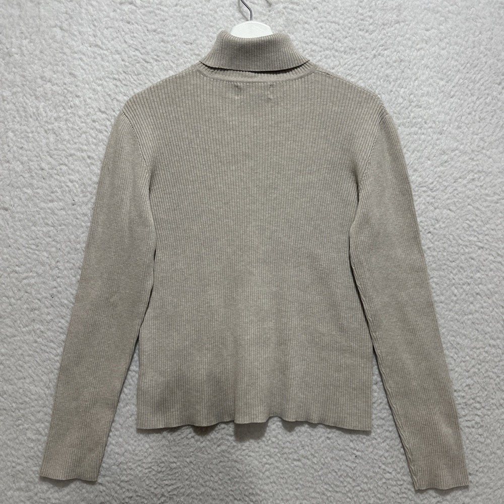 Ralph Lauren LRL Beige Turtle Neck Sweater Ribbed Women's Size M Long Sleeve - Picture 6 of 9